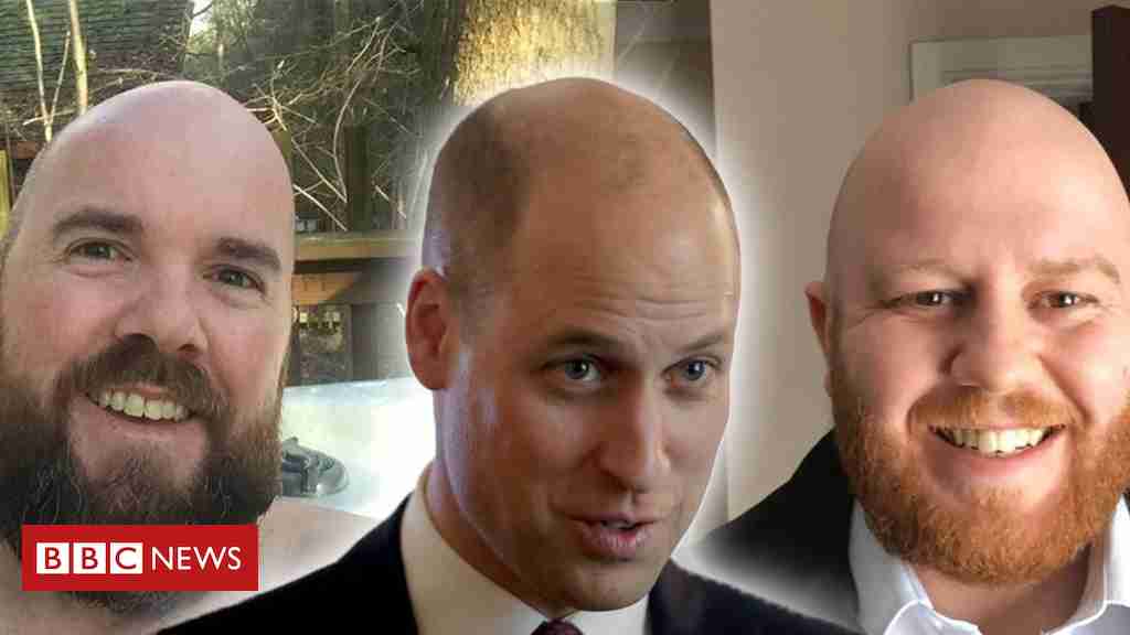 Prince William welcomed to 'the bald club' by serving members - BBC News