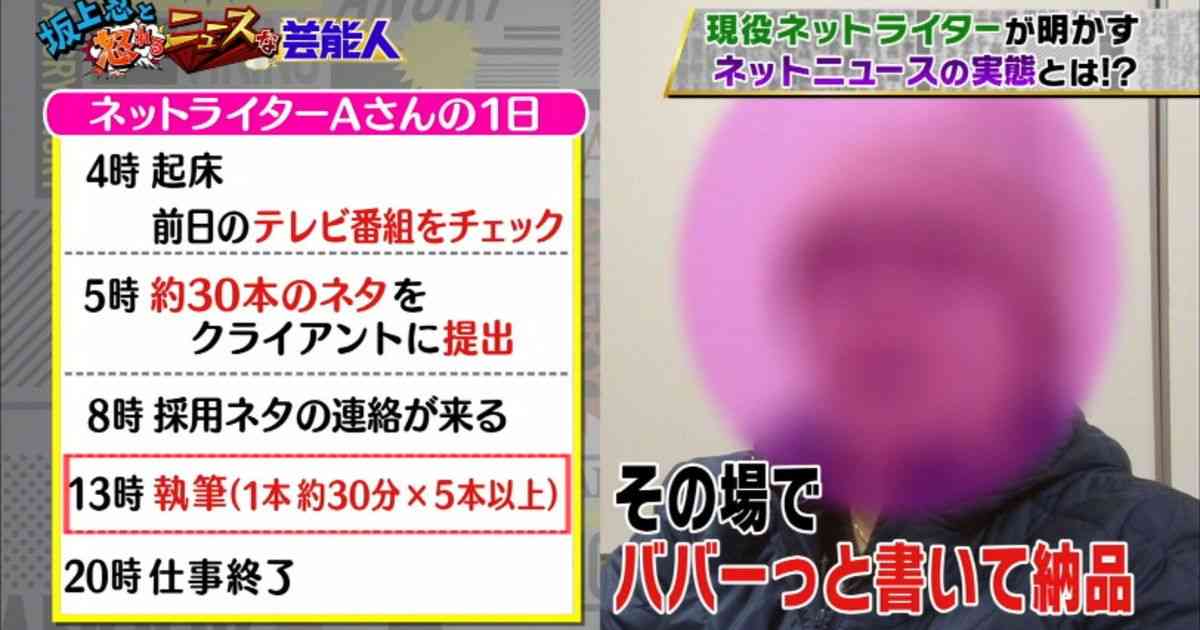 現役ネットライター『テレビを観ながら、妄想で記事を書いて、年収1500万円』ネットニュースの仕事の実態 ＠フジテレビ - Togetter
