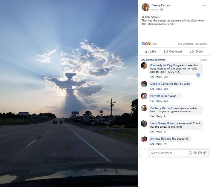 【海外発！Breaking News】天使のような雲　米テキサス州の上空に現れる | Techinsight（テックインサイト）|海外セレブ、国内エンタメのオンリーワンをお届けするニュースサイト