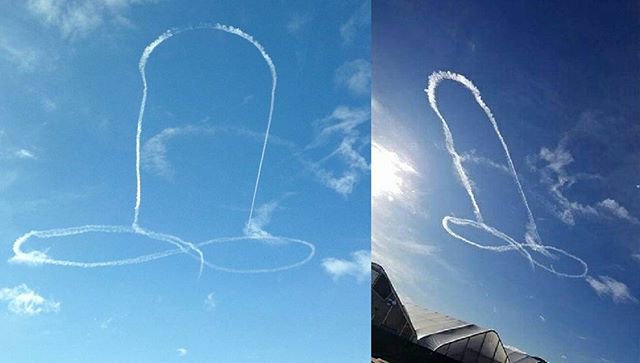 空に飛行機雲で巨大チンチン書いた米海軍パイロットを飛行停止処分！ | デン速