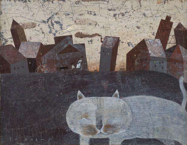 猫の絵を貼るトピ