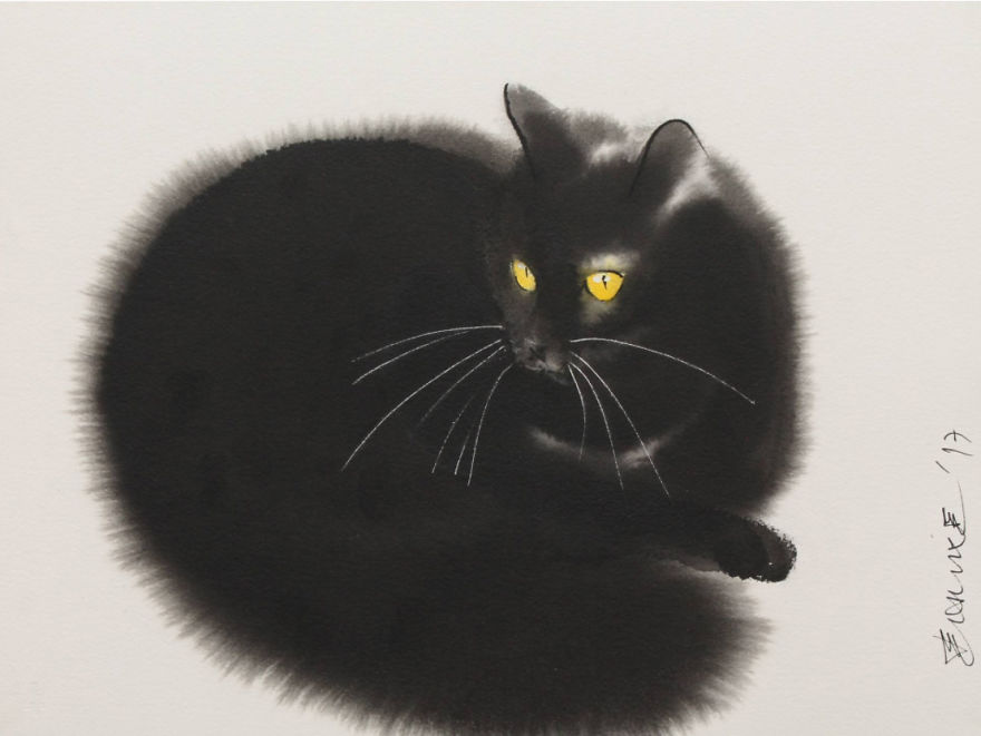 猫の絵を貼るトピ