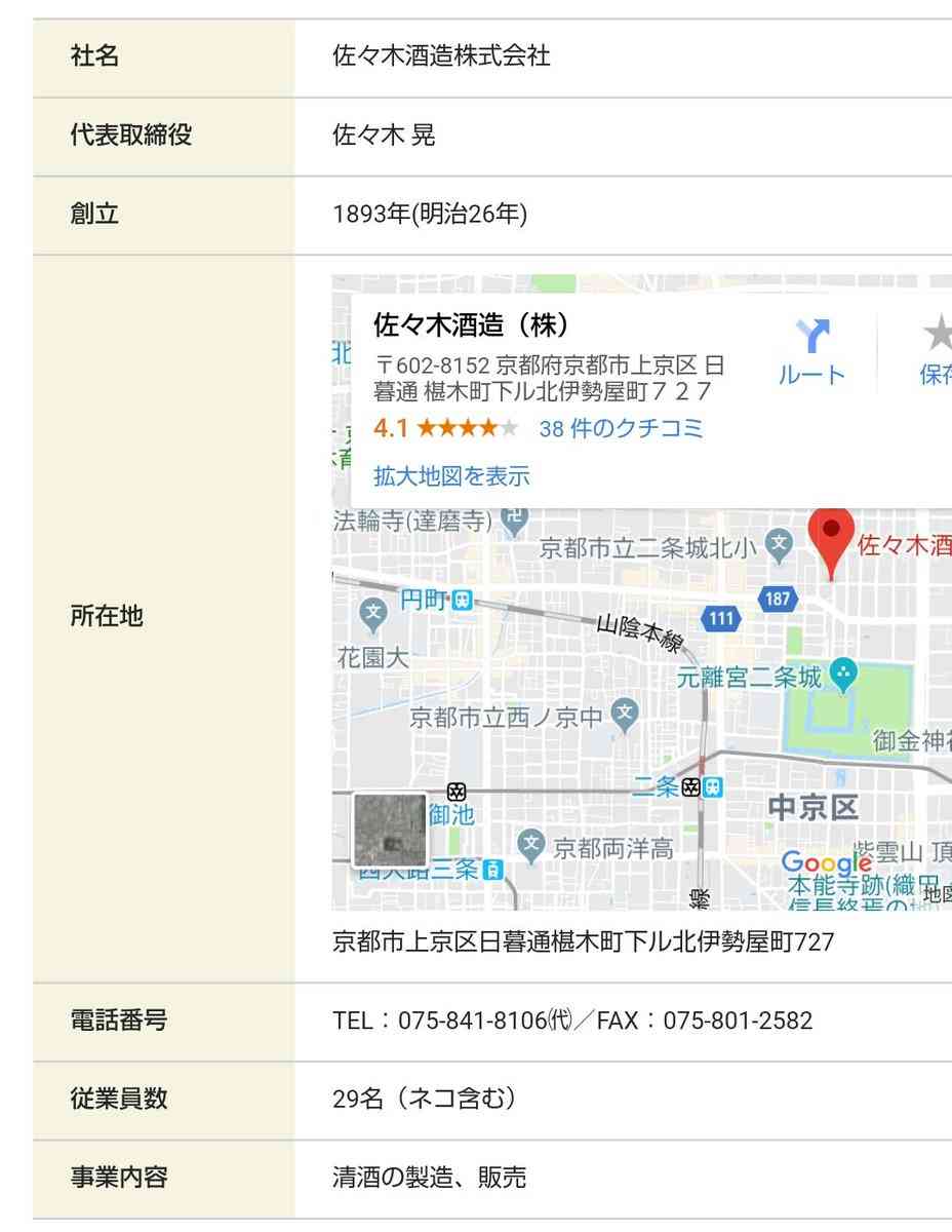俳優の佐々木蔵之介さんの弟である佐々木酒造の現社長の社長挨拶文に「しみじみとした良さがある」件