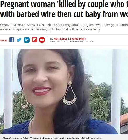 【海外発！Breaking News】妊婦を殺害　お腹から胎児を奪った女「ずっと女の子が欲しかった」（ブラジル） | Techinsight（テックインサイト）|海外セレブ、国内エンタメのオンリーワンをお届けするニュースサイト