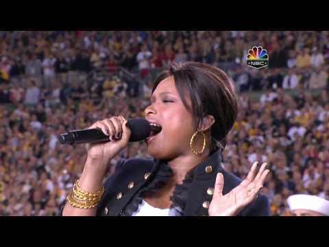 Jennifer Hudson - The Star Spangled Banner, Super Bowl XLIII 2009, subtitles lyrics HD 720p - YouTube