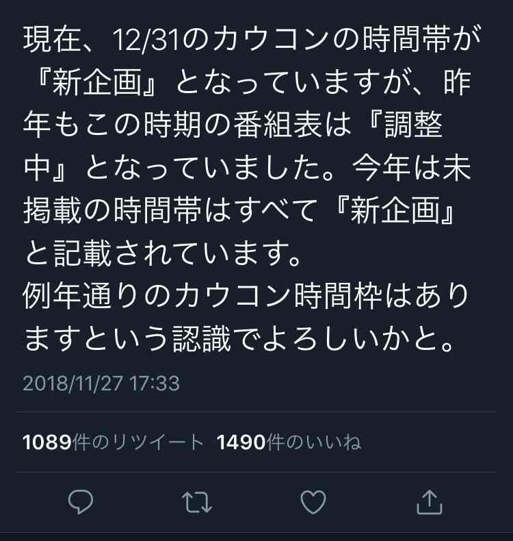 ジャニーズカウントダウンライブ2018-2019放送中止を発表!? ファンたちは大騒ぎ