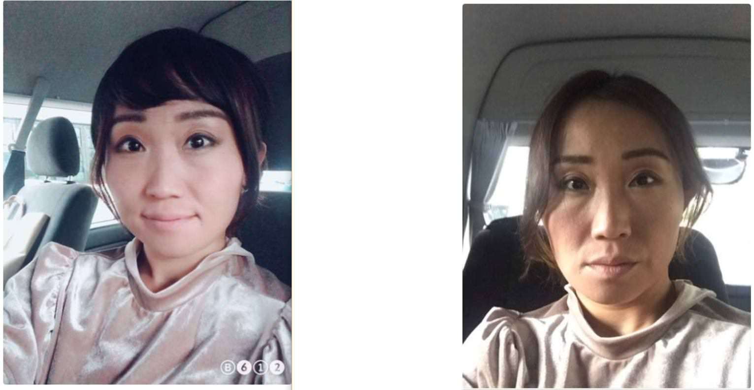キンタロー。 顔が36%小さくなるアプリで撮った写真…「どうですか??」