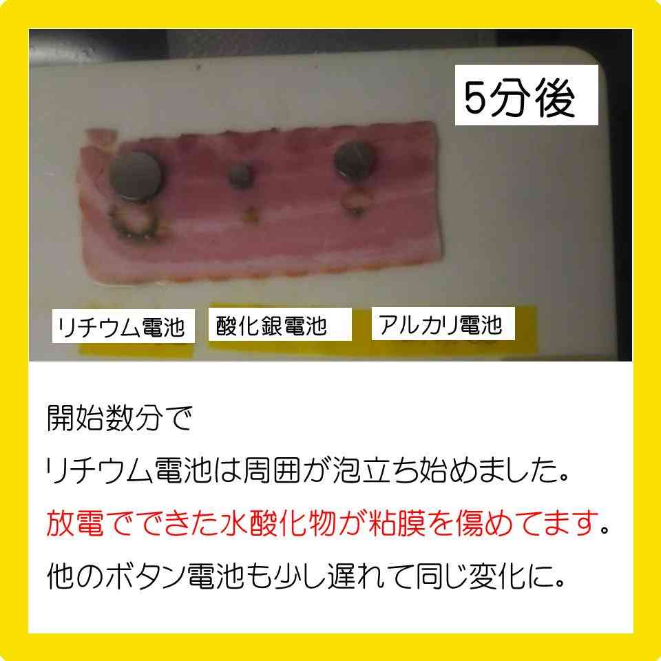 「ボタン電池」の誤飲はこんなに危険！ベーコンを胃の粘膜に見立てた実験が怖すぎる