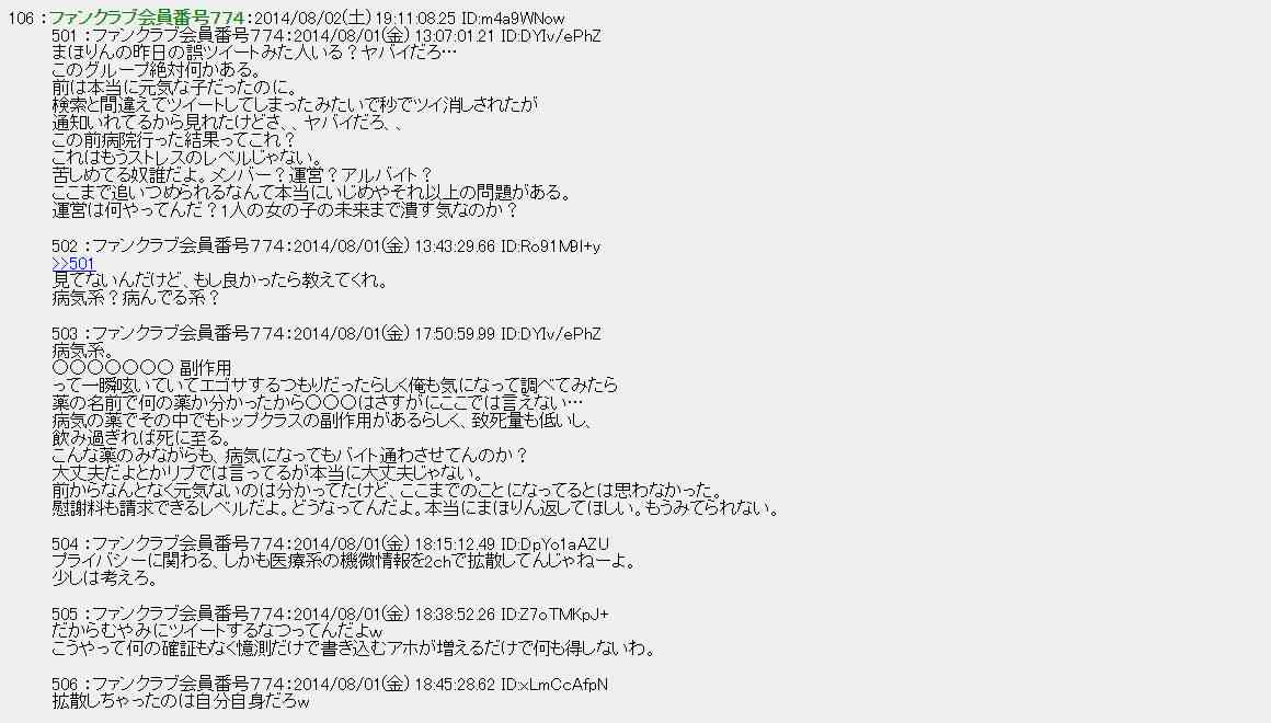 NGT48 山口真帆のTwitter上での深夜の