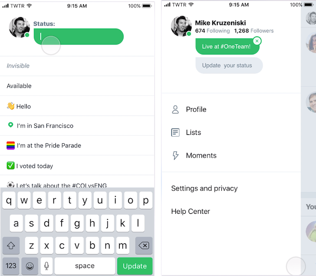 Twitter、オンライン状態表示や「会話したがっているユーザー一覧」など新機能を予告。テスト参加者を募集
