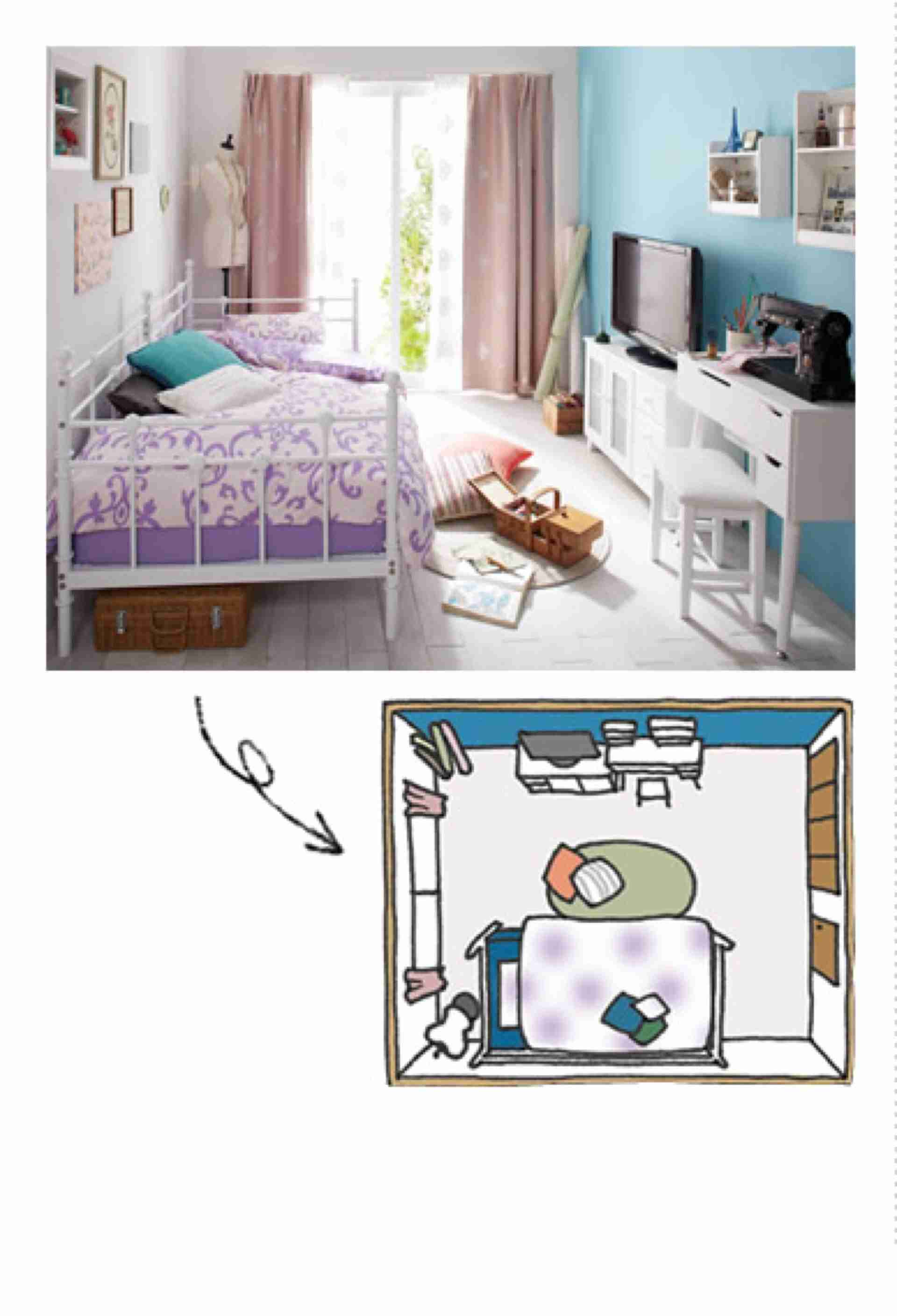 一人暮らし部屋のレイアウト