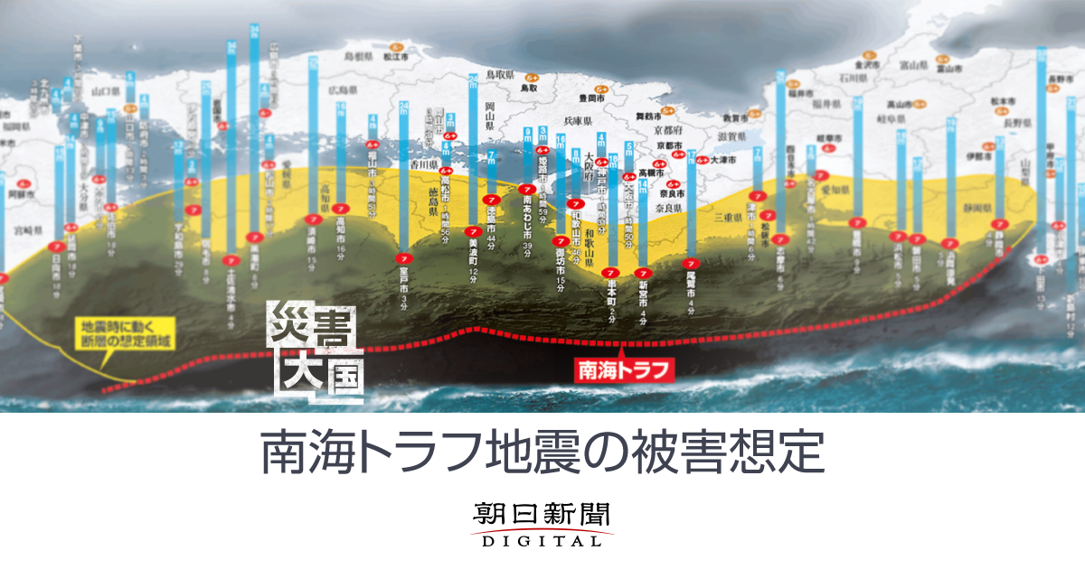 南海トラフ地震の被害想定：朝日新聞デジタル