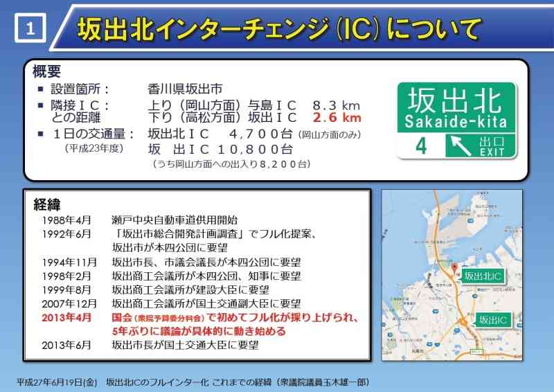 坂出北インターチェンジのフル化について大臣に質問 | たまき雄一郎ブログ