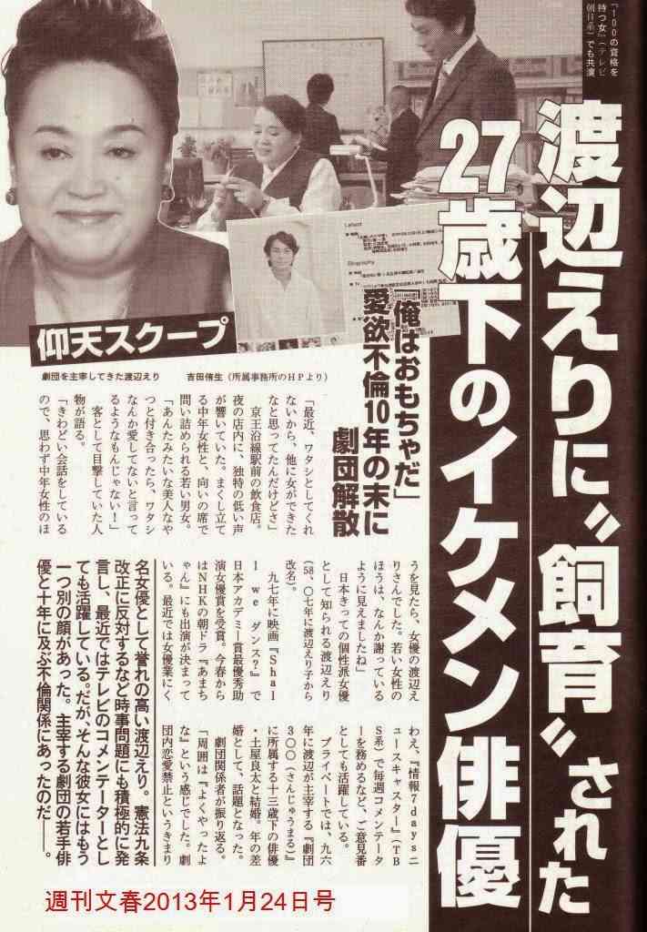 渡辺えり　13歳年下俳優の土屋良太と離婚　公式HPで報告