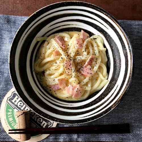 【レンジで１発！冷凍うどんレシピ】カルボナーラうどんと明太カルボナーラうどん | 山本ゆりオフィシャルブログ「含み笑いのカフェごはん『syunkon』」Powered by Ameba