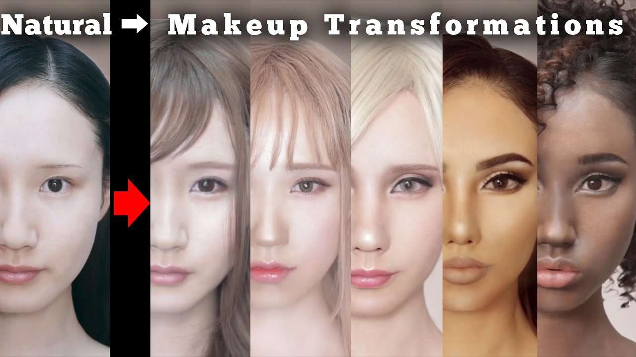 Makeup transformations into beautiful women in their twenties around the world | AmaterasuEVE - YouTube