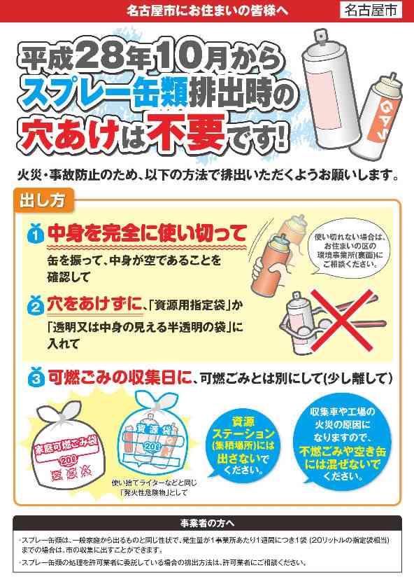 スプレー缶のガス抜き