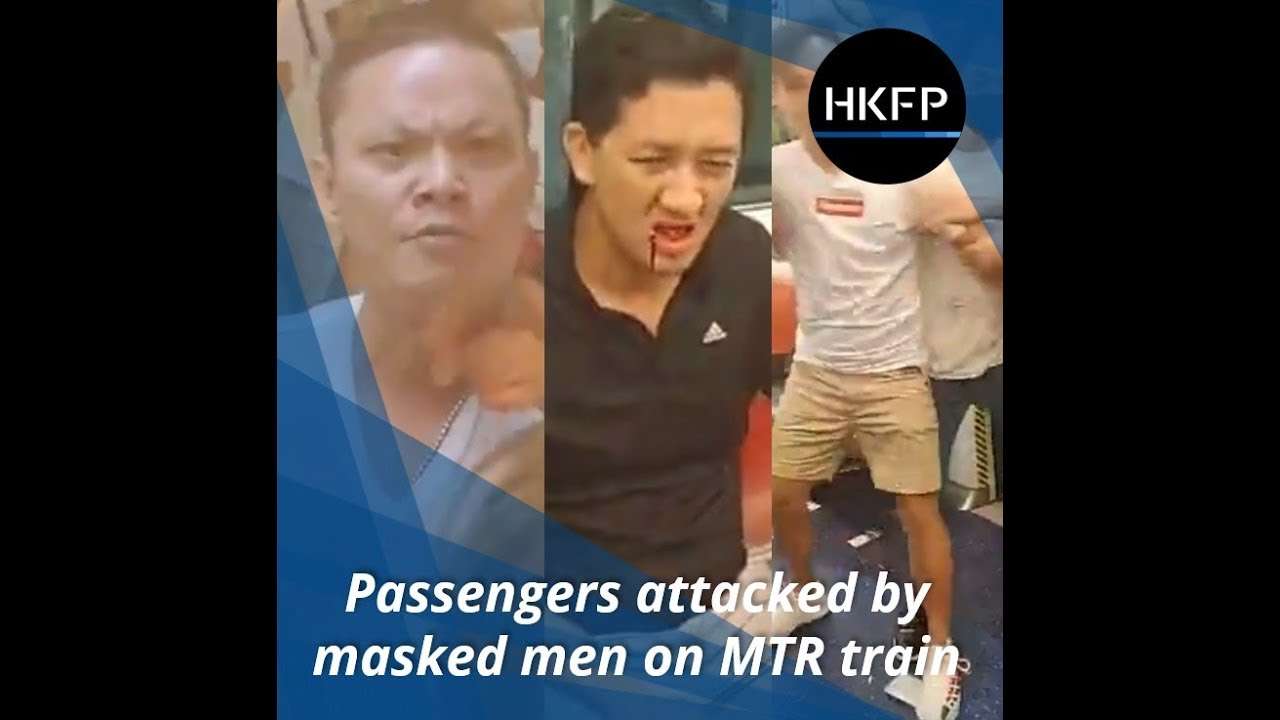Hong Kong MTR passengers attacked by masked men with bamboo sticks in Yuen Long - YouTube