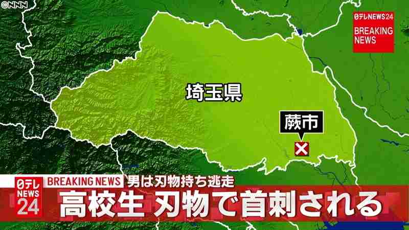 高校生刃物で首刺される男逃走　埼玉県蕨市（日本テレビ系（NNN）） - Yahoo!ニュース