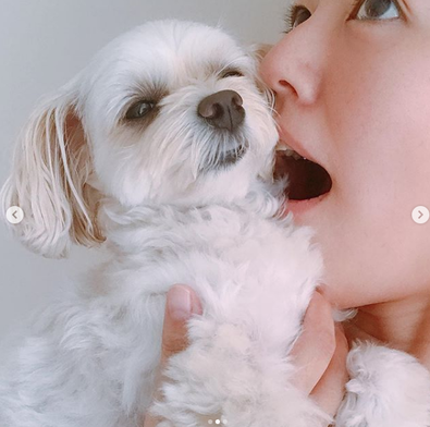 「妖怪ゼンラ娘だぁー」磯山さやか、愛犬との一糸まとわぬ（!?）すっぴん湯上がり2ショットを披露