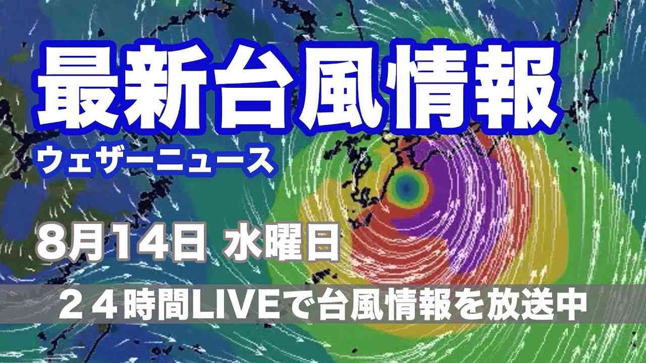 【LIVE】 最新10号情報　ウェザーニュースLiVE　2019年8月14日(水) - YouTube