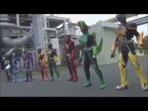 仮面ライダーオーズ 全コンボ一斉変身シーン - YouTube