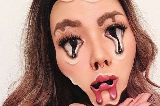 か、顔があああ！！！　レベルが違いすぎるガチのハロウィンメイク