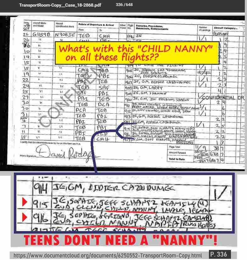 Why do so many Lolita Express flight logs list a “CHILD NANNY”??? UPDATE: BABY ON BOARD!! – 971blog