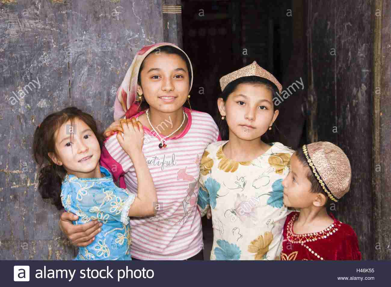 China, group Uyghur children, portrait Stock Photo: 123077953 - Alamy