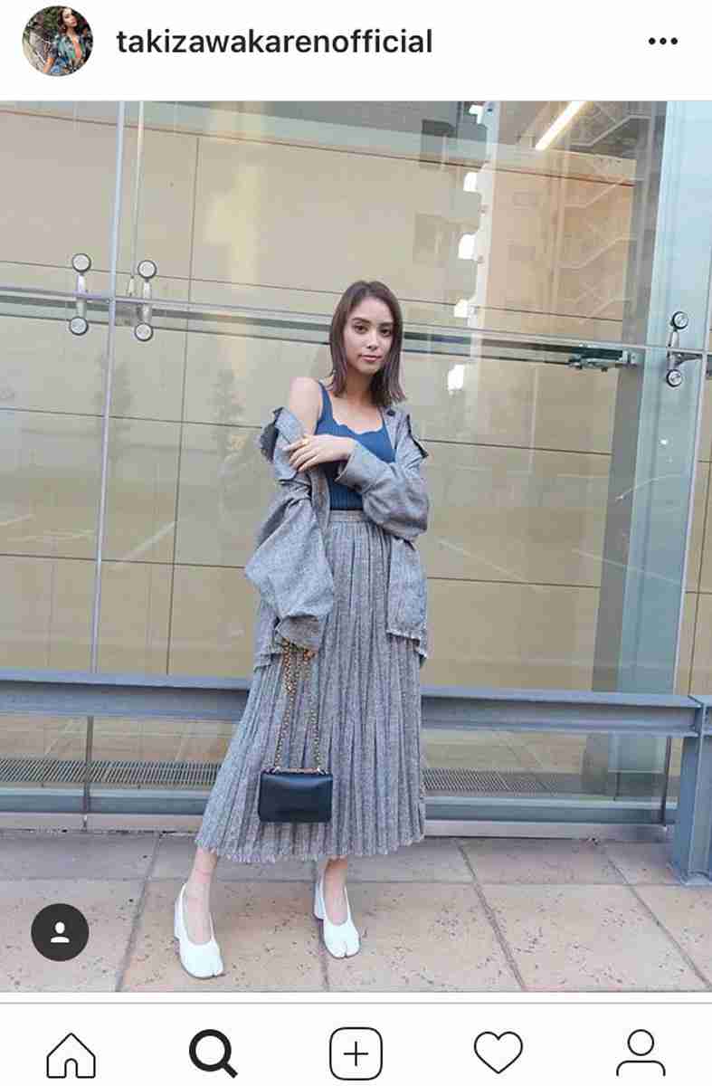 滝沢カレン、足袋ジュース＆おすすめセットアップコーデ公開「可愛くてオシャレ」「憧れます」など反響 : スポーツ報知