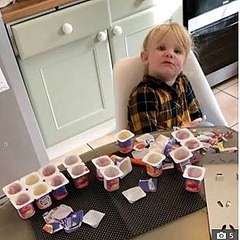 10分で18個のヨーグルトを食べた3歳女児　父親が目を離した隙に（英）