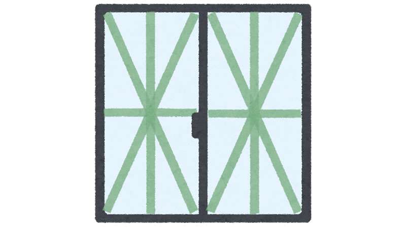 窓ガラスに養生テープ・ガムテープは破片が大きくなることで大怪我のリスクも(篠原修司) - 個人 - Yahoo!ニュース