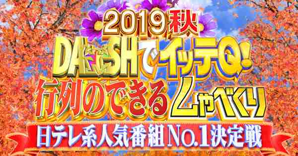 【実況・感想】DASHでイッテQ!行列のできるしゃべくり 日テレ系人気番組No.１決定戦