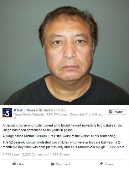乳児に性的虐待。52歳男の看護師、懲役80年の実刑判決（米）