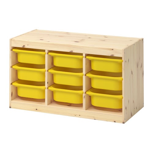 TROFAST トロファスト 収納コンビネーション, ライトホワイトステインパイン, イエロー - 94x44x53 cm - IKEA