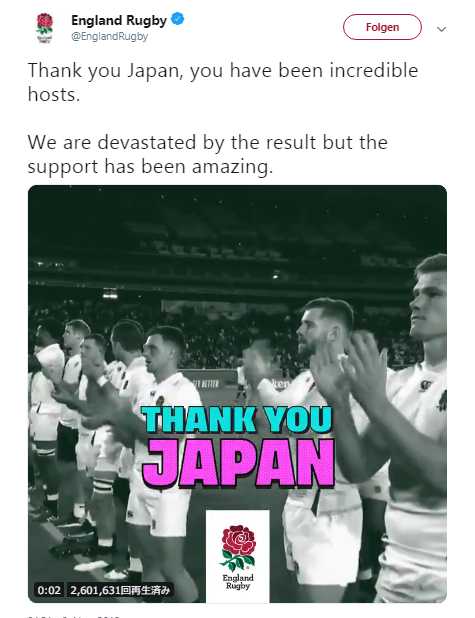【ラグビーW杯】イングランド選手が表彰式で