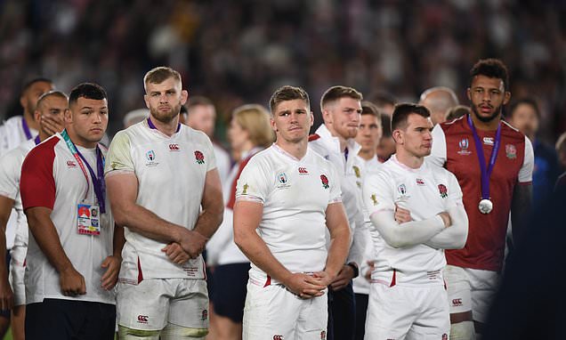 England players refuse to put on runner-up medals after heavy Rugby World Cup final defeat | Daily Mail Online