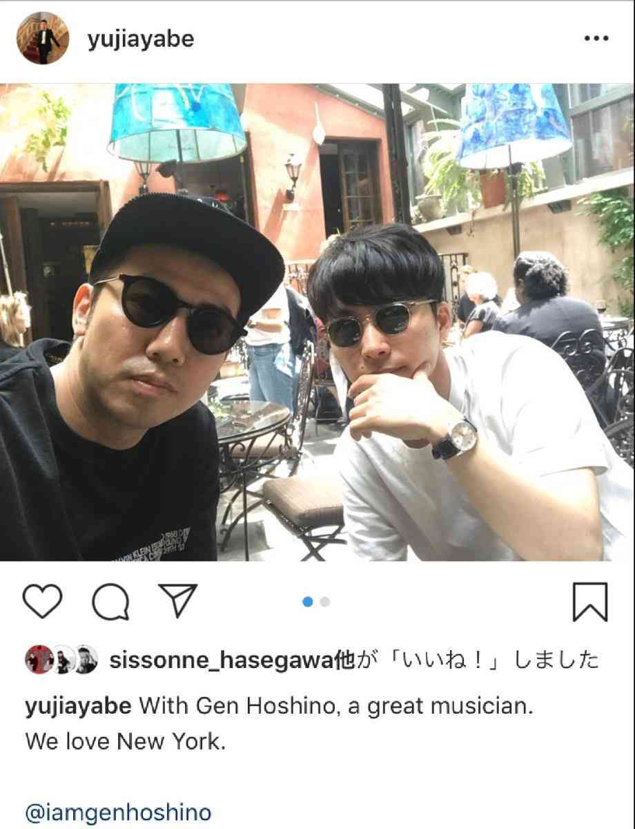 ニューヨーカー・綾部祐二、訪問の星野源と2ショット NY愛を英語でつづる