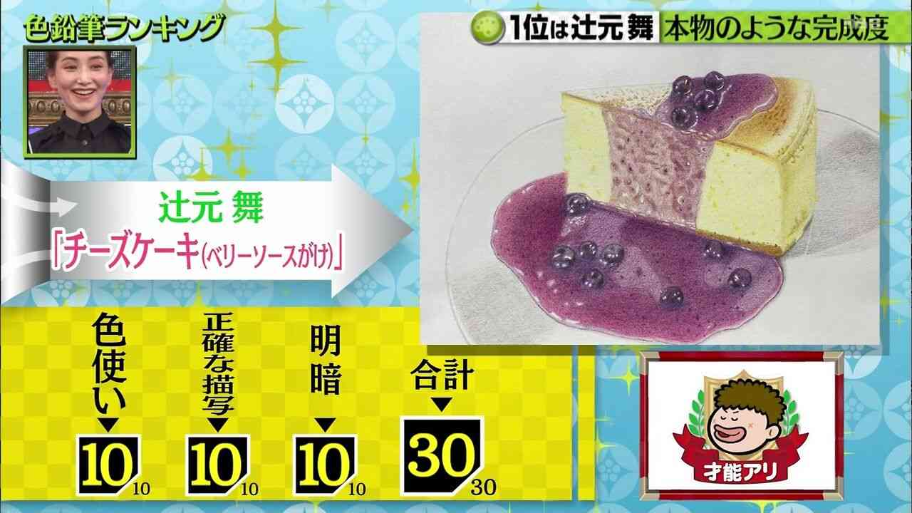 『プレバト』の新企画『色鉛筆画』査定でモデルの辻元舞が才能アリを獲得
