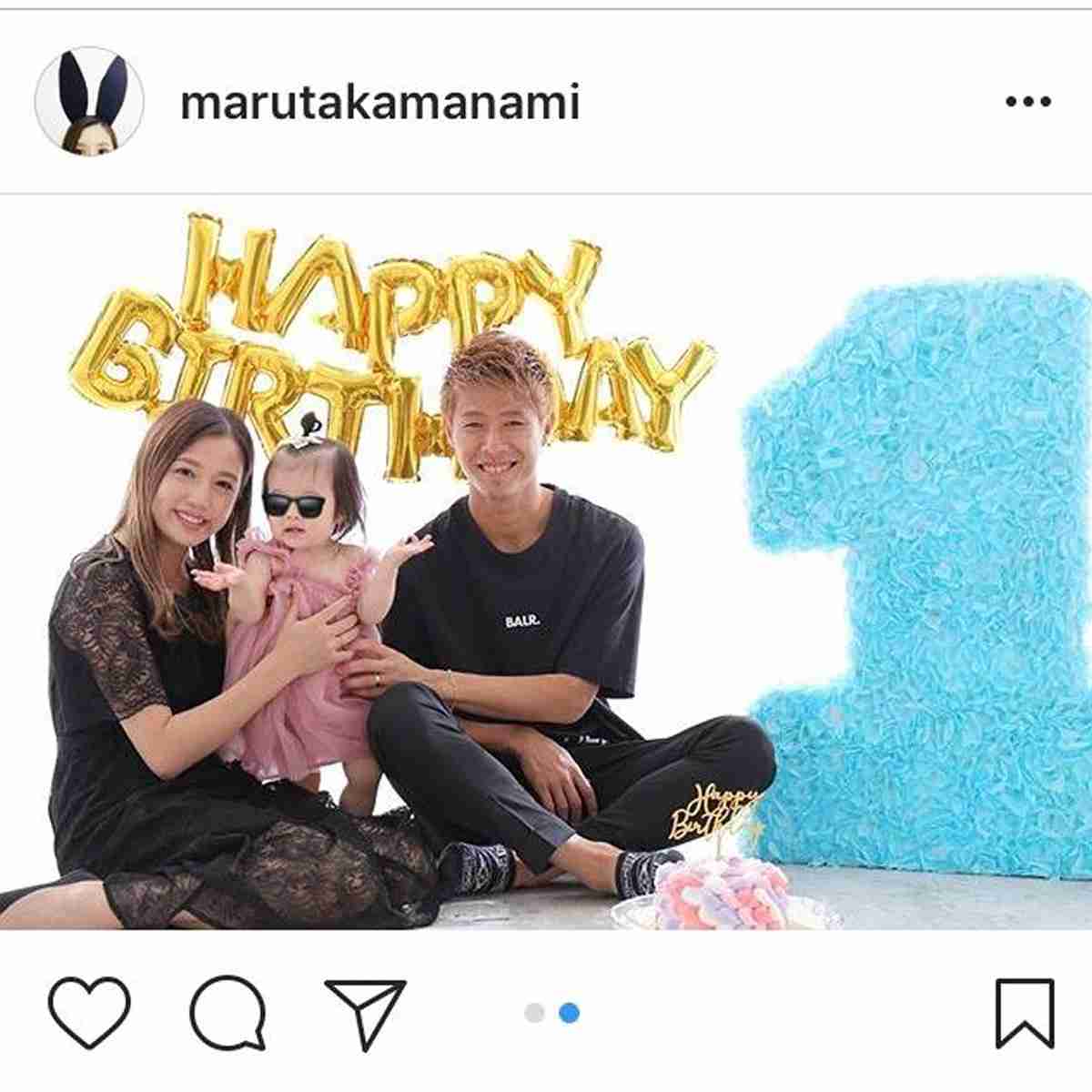 丸高愛実、夫・柿谷曜一朗と長女1歳を祝う家族写真公開「メロメロ」「親バカ」