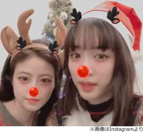 永野芽郁＆今田美桜、かわいい“メリクリ”2ショット