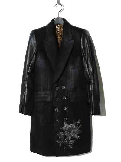 BLACK HONEY CHILI COOKIE(ブラック ハニー チリ クッキー) | Rose Embroidery Leather Sleeve Coat | 原宿VILLAGE