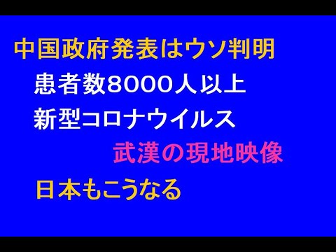 中国政府発表はウソ。新型コロナウイルス最新現地映像。武漢患者数8000人以上。日本もこうなる - YouTube