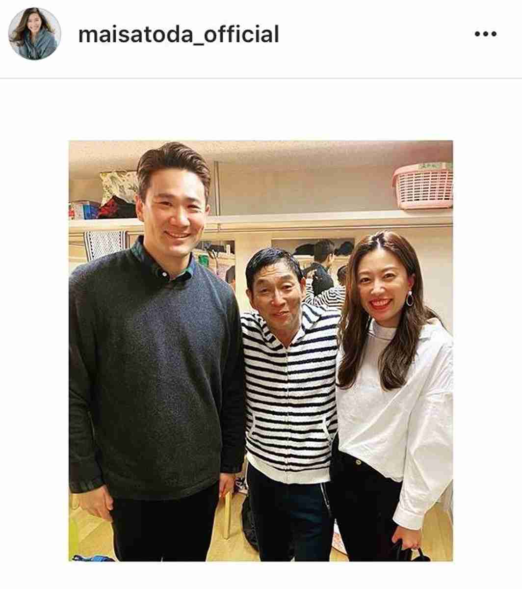 里田まい、夫・田中将大＆明石家さんまとの豪華3ショット公開「凄いメンバー」「素敵夫婦」など反響