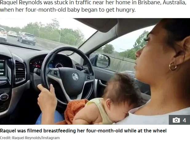 【海外発！Breaking News】生後4か月の赤ちゃんに授乳しながら運転　母親に非難殺到（豪）＜動画あり＞ | Techinsight（テックインサイト）|海外セレブ、国内エンタメのオンリーワンをお届けするニュースサイト