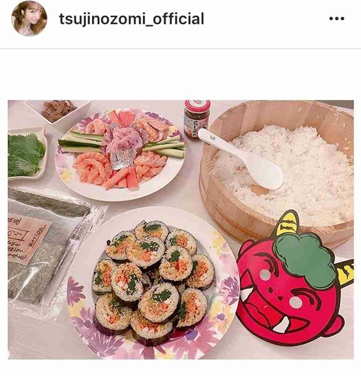 辻希美、夫不在も手作りキンパ＆恵方巻で節分の日報告　鬼を怖がる息子たちに「まだまだ可愛いメンズ」 : スポーツ報知
