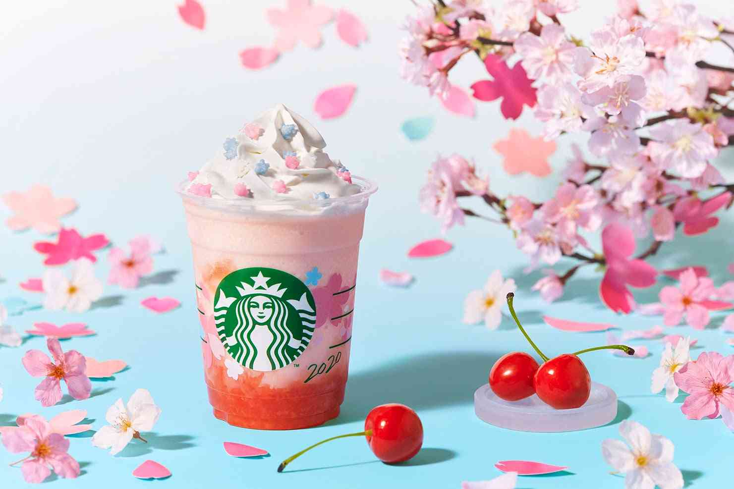 スタバ「さくら さくらんぼ フラペチーノ」さくらんぼの果肉感×ストロベリー風味の隠し味