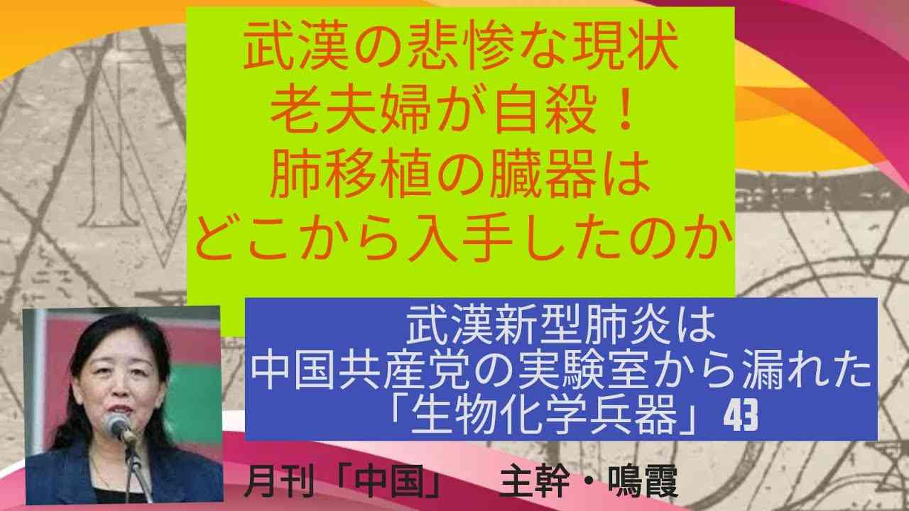 武漢の悲惨な現状!老夫婦が自殺/肺移植の臓器はどこから入手したのか - YouTube