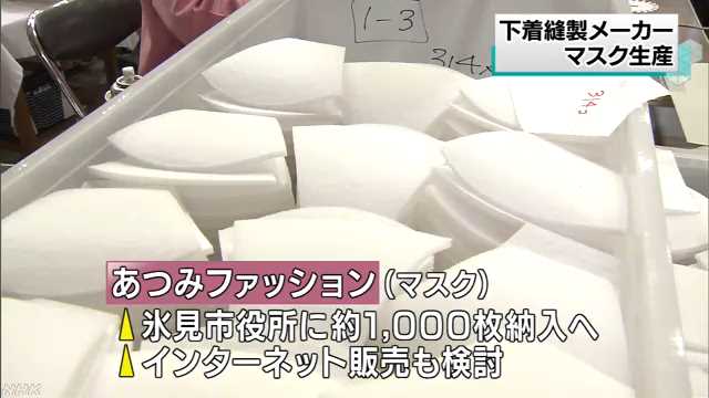 下着縫製メーカーがマスク生産｜NHK 富山県のニュース