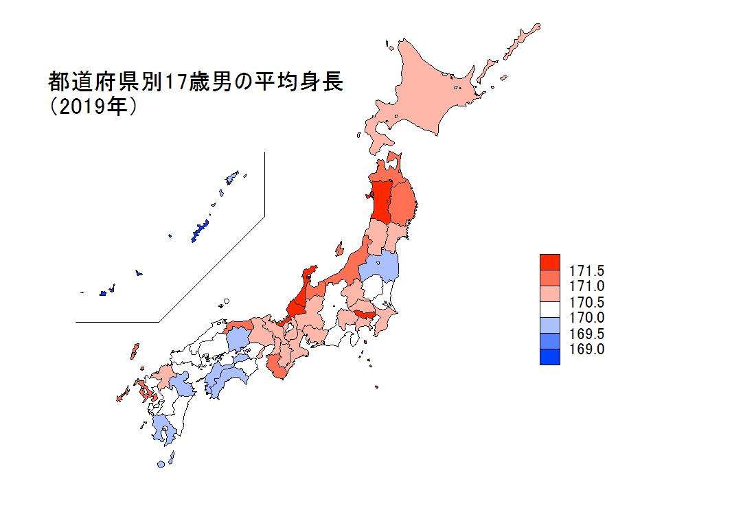 現代日本人の身長と体重 ～都道府県別ランキングとか～｜ 気になった統計データをグラフや図にして「へー」ってなるページ